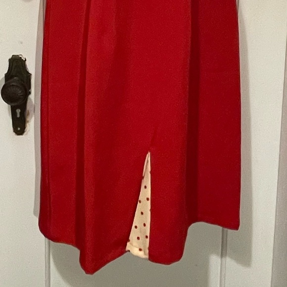 Lindy Bop Red and Cream Bow Midi Dress - Picture 3 of 11